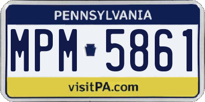 PA license plate MPM5861