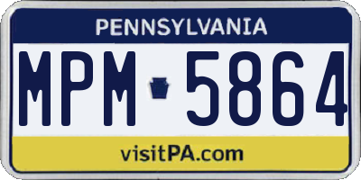 PA license plate MPM5864