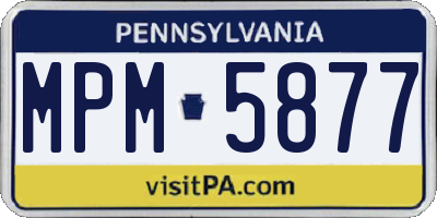 PA license plate MPM5877