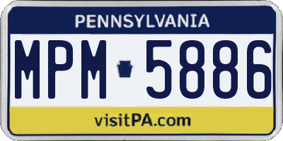 PA license plate MPM5886