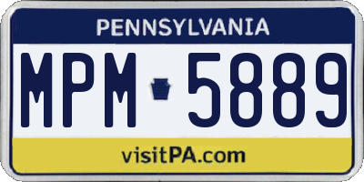PA license plate MPM5889