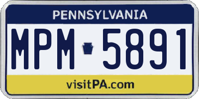 PA license plate MPM5891