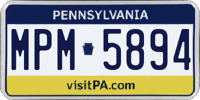 PA license plate MPM5894