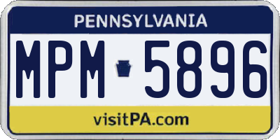 PA license plate MPM5896