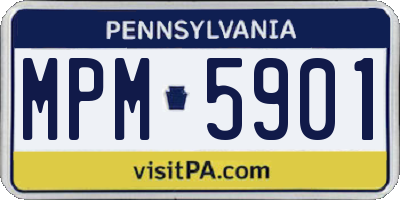 PA license plate MPM5901