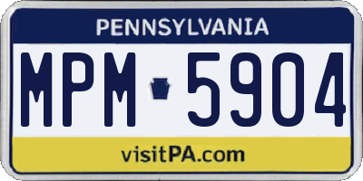 PA license plate MPM5904