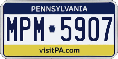 PA license plate MPM5907