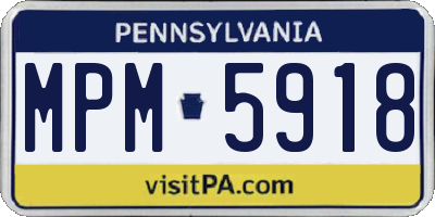 PA license plate MPM5918