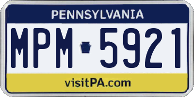 PA license plate MPM5921
