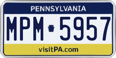 PA license plate MPM5957