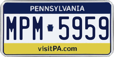 PA license plate MPM5959
