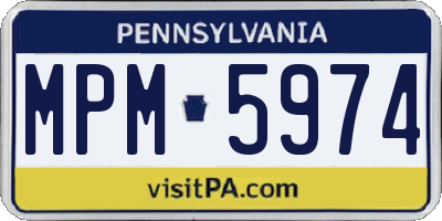 PA license plate MPM5974