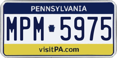 PA license plate MPM5975