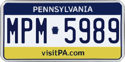 PA license plate MPM5989