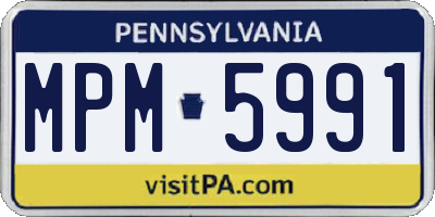 PA license plate MPM5991