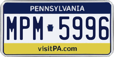 PA license plate MPM5996