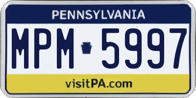 PA license plate MPM5997