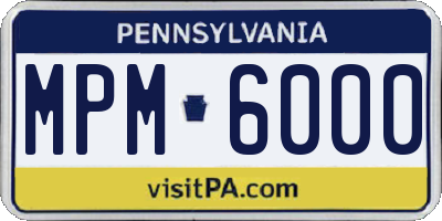 PA license plate MPM6000
