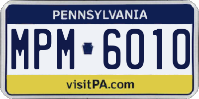 PA license plate MPM6010
