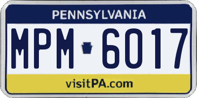 PA license plate MPM6017