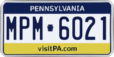 PA license plate MPM6021
