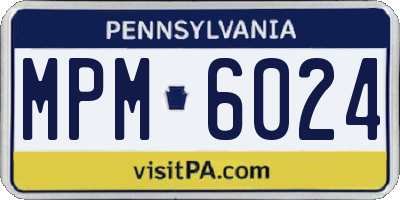 PA license plate MPM6024