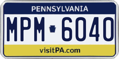 PA license plate MPM6040