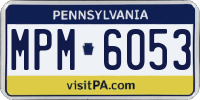 PA license plate MPM6053
