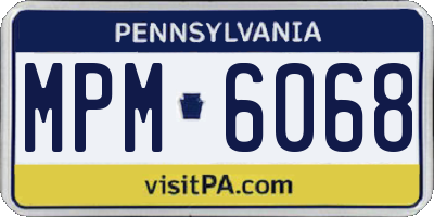 PA license plate MPM6068