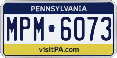 PA license plate MPM6073