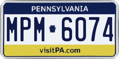 PA license plate MPM6074