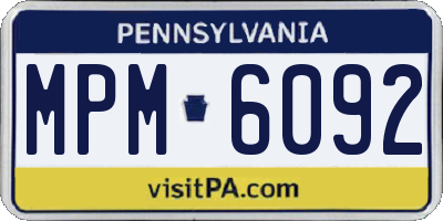 PA license plate MPM6092