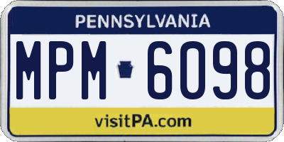 PA license plate MPM6098