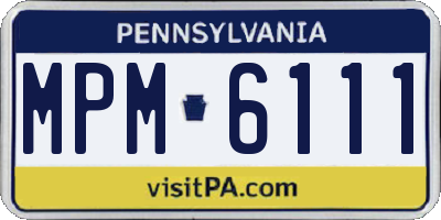 PA license plate MPM6111