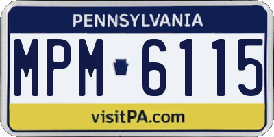 PA license plate MPM6115