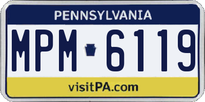 PA license plate MPM6119