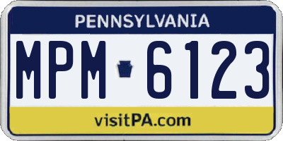 PA license plate MPM6123