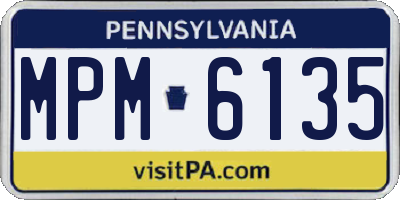 PA license plate MPM6135