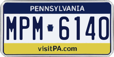 PA license plate MPM6140