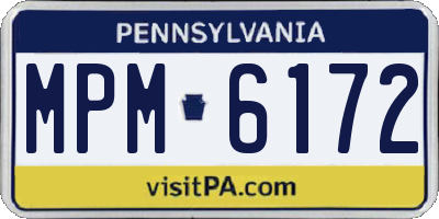 PA license plate MPM6172