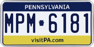 PA license plate MPM6181