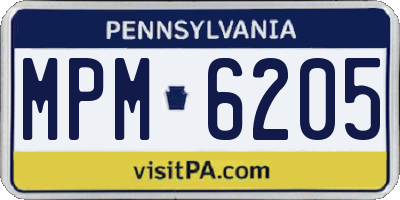 PA license plate MPM6205