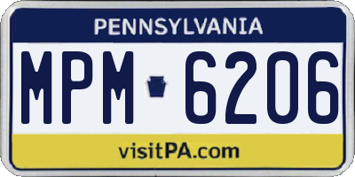 PA license plate MPM6206