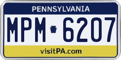 PA license plate MPM6207