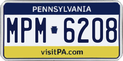 PA license plate MPM6208