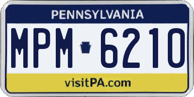 PA license plate MPM6210