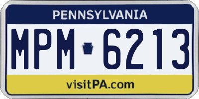 PA license plate MPM6213