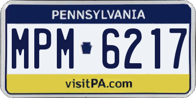 PA license plate MPM6217