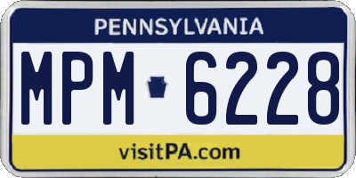PA license plate MPM6228