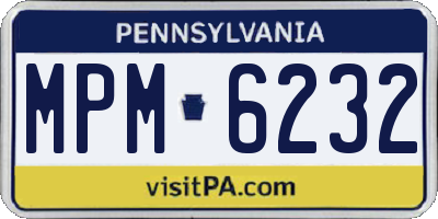 PA license plate MPM6232